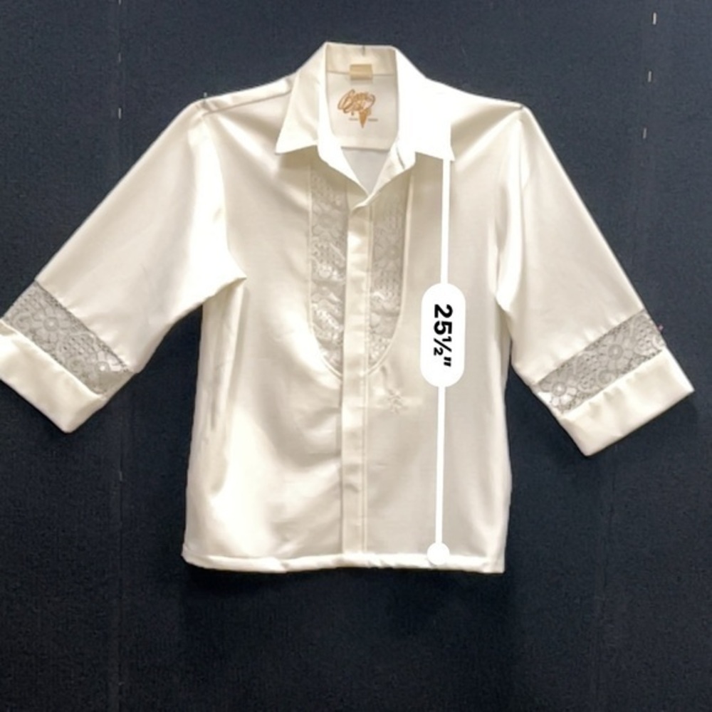 Vintage BEAU‎ TIKI white HAWAIIAN Wedding Shirt Medium - Picture 6 of 12